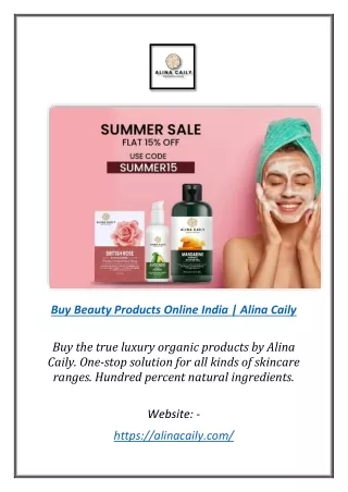 buy beauty products online India | Alina Caily