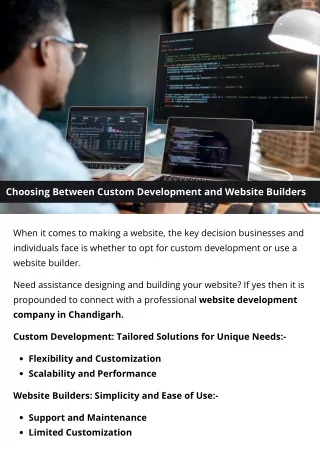 Choosing Between Custom Development and Website Builders