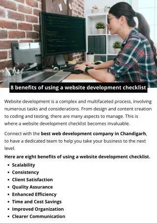 8 benefits of using a website development checklist