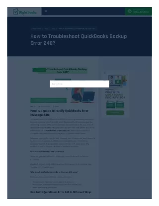 How to Troubleshoot QuickBooks Backup Error 248