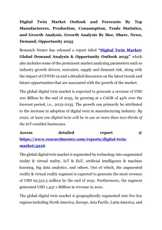 Digital Twin Market Growth Analysis By Size 2035