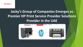 HP Print Service Provider Solutions UAE - Jackys