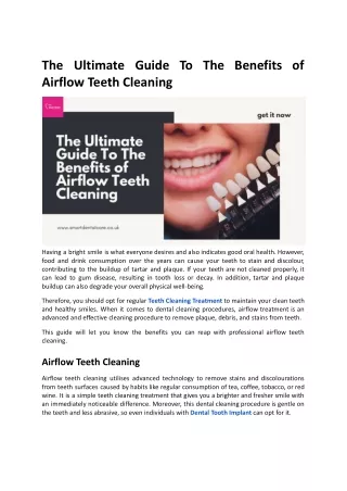 The Ultimate Guide To The Benefits of Airflow Teeth Cleaning