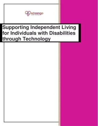 Supporting Independent Living for Individuals with Disabilities