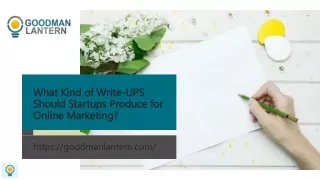 What Kind of Write-UPS Should Startups Produce for Online Marketing?