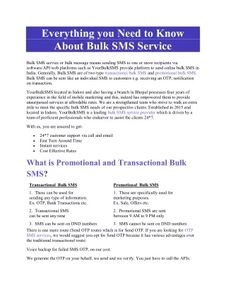 Everything you Need to Know About Bulk SMS Service