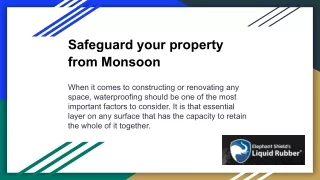 Safeguard your property from Monsoon