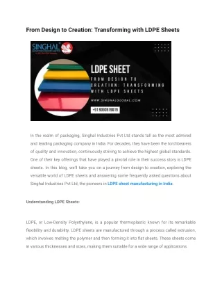 From Design to Creation_ Transforming with LDPE Sheets