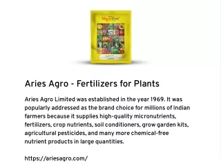 Macrofert Fertilizers | Aries Agro