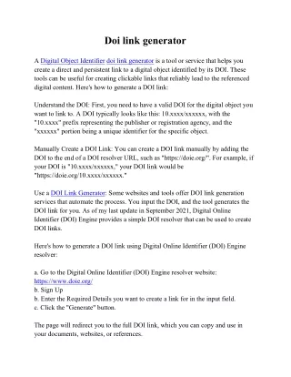 Doi link generator