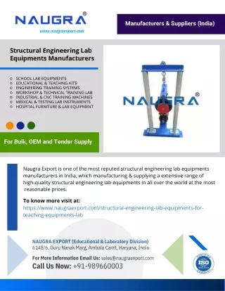Structural Engineering Lab Equipments Manufacturers