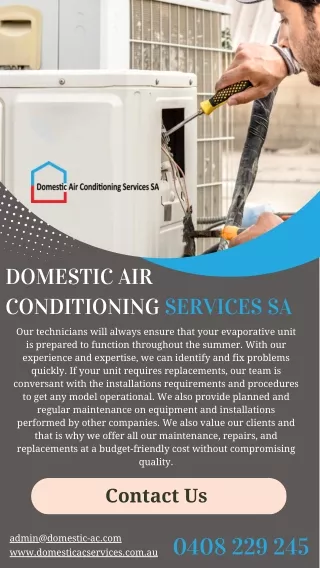 Evaporative Air Conditioning Adelaide-Domestic Air Conditioning Services SA