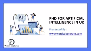 PhD For Artificial Intelligence In UK