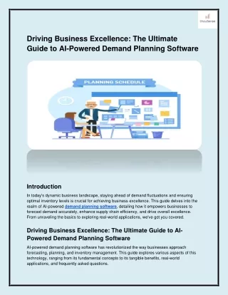 Driving Business Excellence: AI-Powered Demand Planning Software
