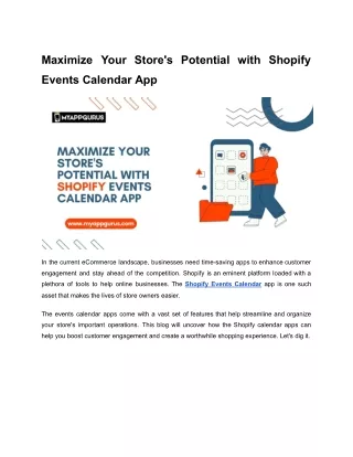 Maximize Your Store’s Potential with Shopify Events Calendar App