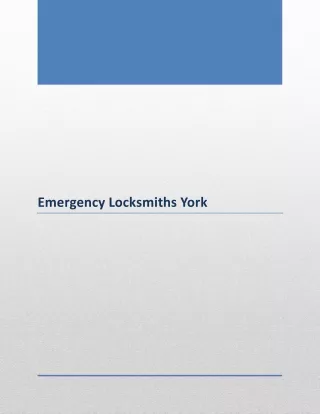 Emergency Locksmiths York