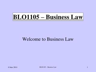 BLO1105 – Business Law