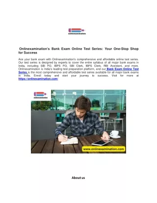 Bank Exam Online Test Series Onlinexamination