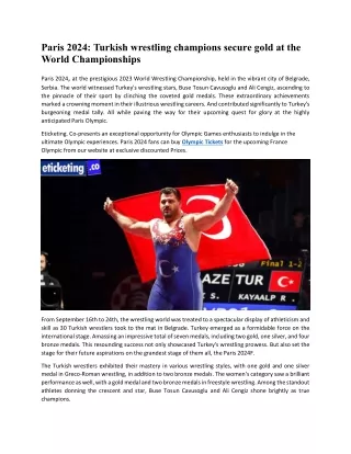 Turkish wrestling warriors pin gold at 2023 World Championships