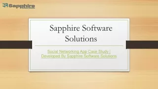 Social Networking App Case Study  Developed By Sapphire Software Solutions