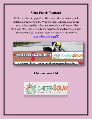Solar Panels Watford, chilternsolar.co.uk