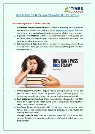 How to Pass the NIOS Exam? Know the Tips for Success