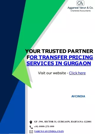 Your Trusted Partner for Transfer Pricing Services in Gurgaon