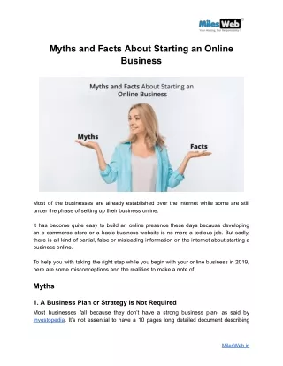 Myths and Facts About Starting an Online Business