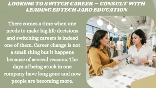 Looking to Switch Career – Consult with leading Edtech Jaro Education