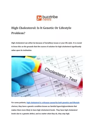 High Cholesterol_ Is It Genetic Or Lifestyle Problem_