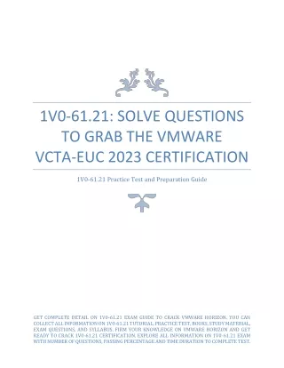 1V0-61.21: Solve Questions to Grab the VMware VCTA-EUC 2023 Certification