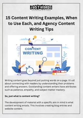 15 Content Writing Examples, When to Use Each, and Agency Content Writing Tips