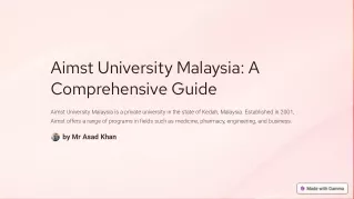 Exploring AIMST University Malaysia: Rankings, Requirements, Courses, and Fees