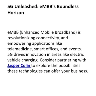 5G Unleashed eMBB's Boundless Horizon