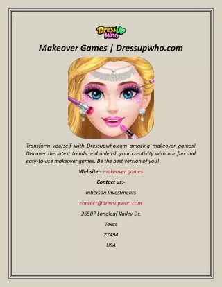 Makeover Games  Dressupwho