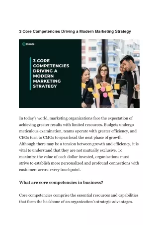 3 Core Competencies Driving a Modern Marketing Strategy