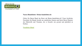 Nasses Hundefutter  Brimo-hundefutter.de