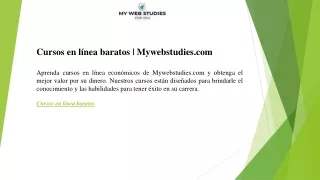 Cursos en línea baratos  Mywebstudies.com