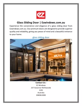 Glass Sliding Door | Ezwindows.com.au
