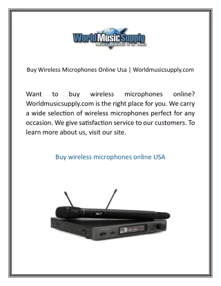 Buy Wireless Microphones Online Usa  Worldmusicsupply