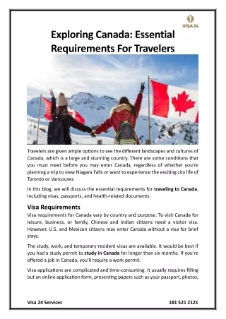 Exploring Canada Essential Requirements For Travelers