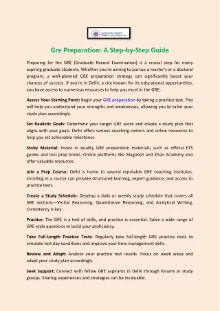 Gre Preparation A Step-by-Step Guide