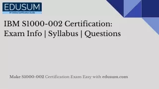 IBM S1000-002 Certification: Exam Info | Syllabus | Questions