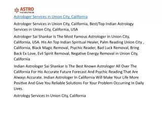 Astrologer Services in Union City