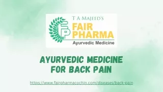 Ayurvedic Medicine For Back Pain