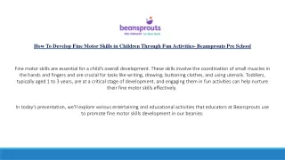 Pre School in Gurgaon- Beansprouts Pre School