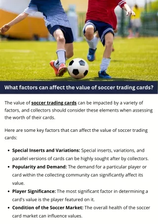 What factors can affect the value of soccer trading cards?