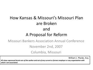 How Kansas &amp; Missouri’s Missouri Plan are Broken and A Proposal for Reform