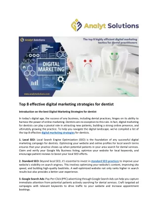 Top 8 effective digital marketing strategies for dentist