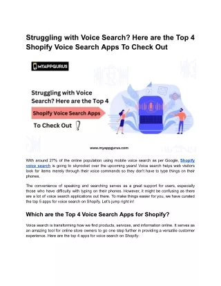 Struggling with Voice Search? Here are the Top 4 Shopify Voice Search Apps To Ch